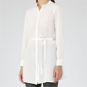 Reiss White Long Sleeve Blouse